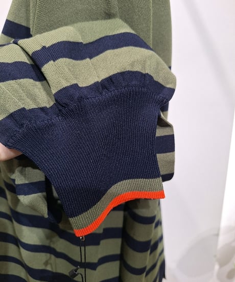 【FONTANA】  537910 バックスリットボーダーニットプルオーバー
