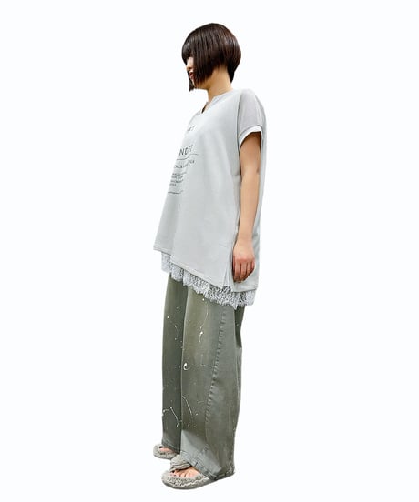 【ayane】836623　アシメトリーストライプTシャツ