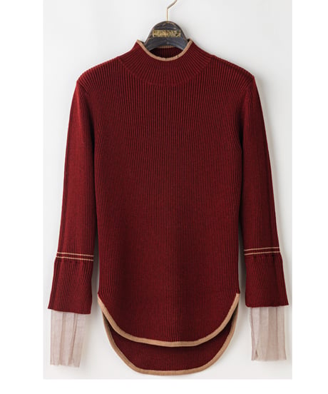 【Lallia Mu 26AW】2614430 シアープリーツカフリブニット