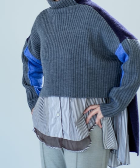 【Lallia Mu 26AW】2614432 ブロックカラー2WAYニット