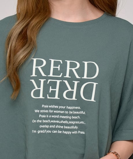 【Praia】 LEF-2620 フハク梨地・反転ロゴTシャツ  上質な日本製
