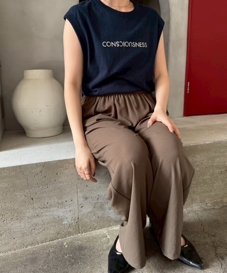 【cafune 】535938 slub cotton logo tee