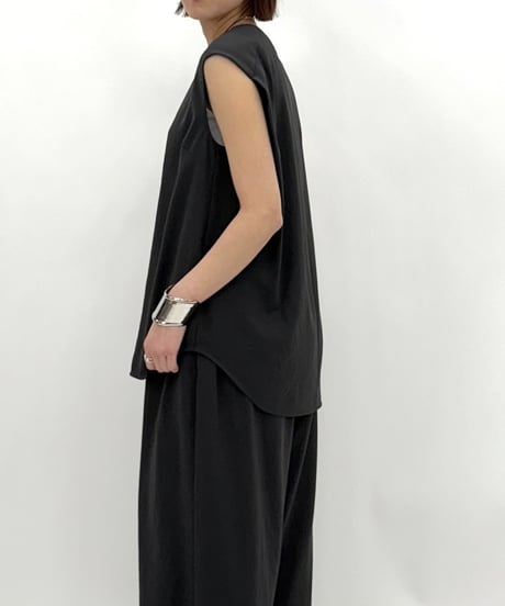 【cafune】525906 mat stretch georgette tuck blouse