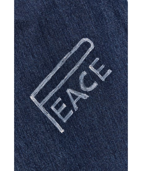 【FREERAGE】226AP317 "10oz DENIM" ラフ＆タフイージーパンツ -Hand Paint-／ALL WE NEED IS PEACE