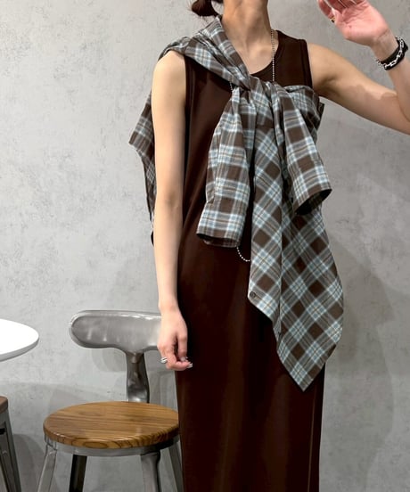 【cafune】625923 washer voile check shirt