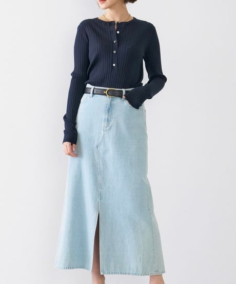 【MICA&DEAL】0125102022 AラインデニムロングSK