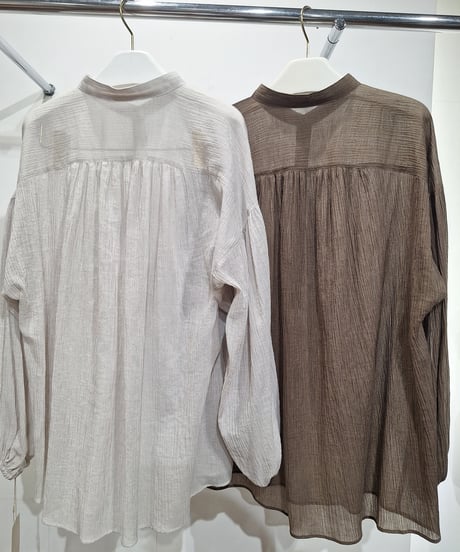 【cafune】625918 cotton stripe voile gather pullover