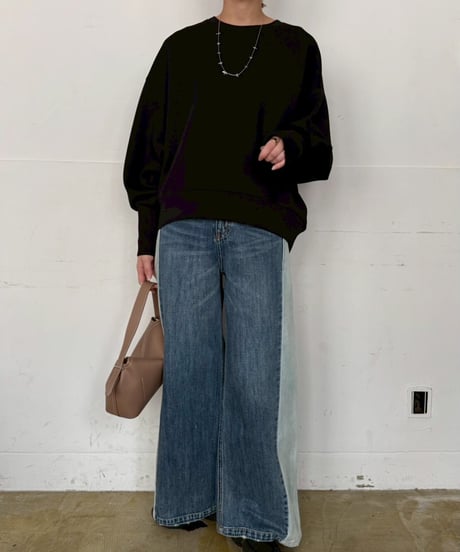 【cafune】515923　double knit volume sleeve pullover
