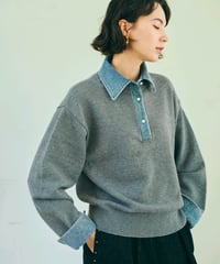 【ruxe 26AW】2634422 デニム切り替えドッキングニット