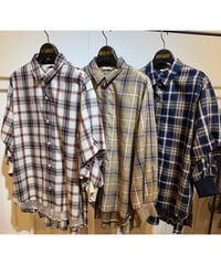 【Lallia Mu 26AW】2614693 バックプリーツチェックシャツ