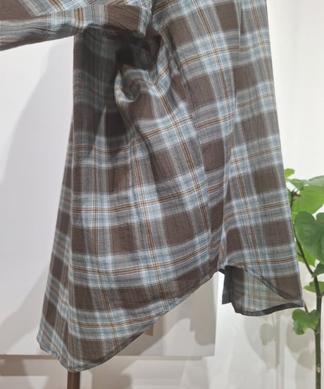 【cafune】625923 washer voile check shirt