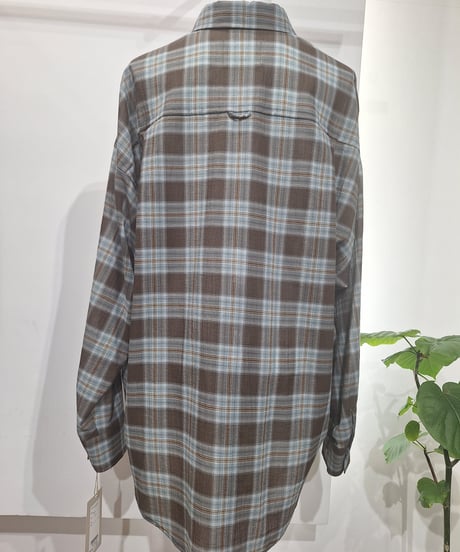 【cafune】625923 washer voile check shirt