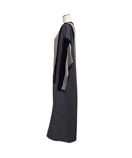 【ayane 26AW】  856741 ニットドッキングロングワンピースカーディガン
