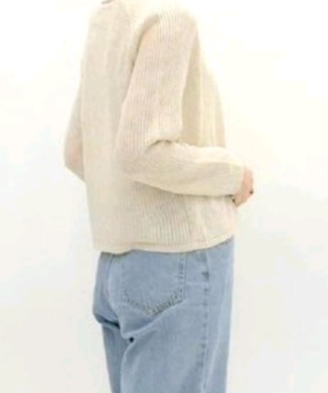【cafune】525939 Linen blend knit cardigan