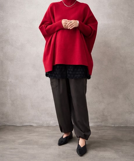 【siro de la bonte 26AW】R643107 32/2COTTON plating nylon  poncho pullover
