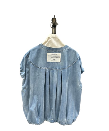 【ayane 26AW】  856711　ダンガリーノーカラーフレンチスリーブブラウス