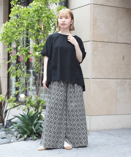 【D.M.G】16-0829X  60ローン サイドギャザーシャツ
