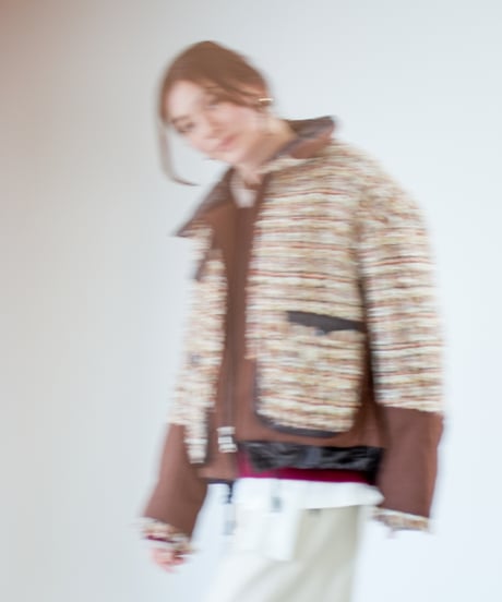 【Lallia Mu 26AW】2614172 ラメツイードパファーコート