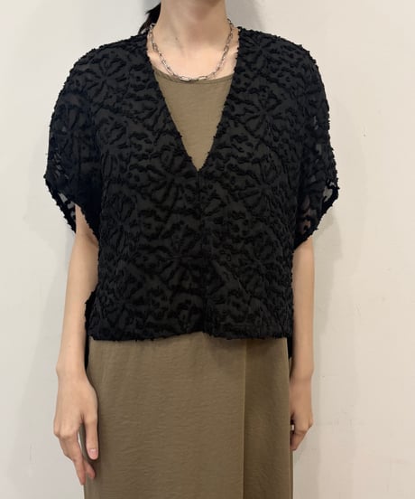 【siro de labonte】R613316 short vest cut Jacquard