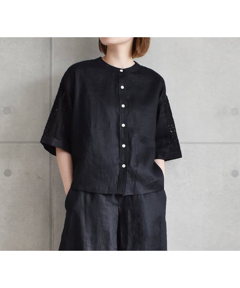 AUG】 862127 リネン 袖レース ブラウス | selectshopB5