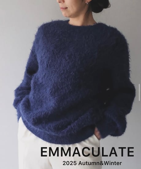 【EMMACULATE】2253K-01365 2WAY アルパカクルーネックカーディガン