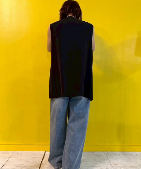 【cafune】615405 drape washer V neck gilet