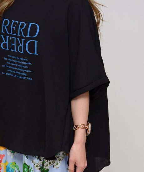 【Praia】 LEF-2620 フハク梨地・反転ロゴTシャツ  上質な日本製