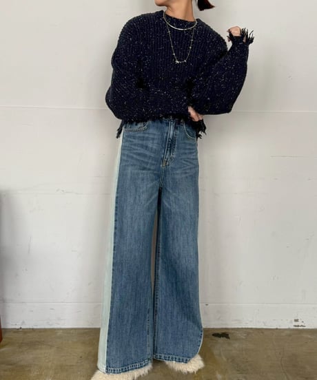 【cafune】  535984 nep damage knit pullover