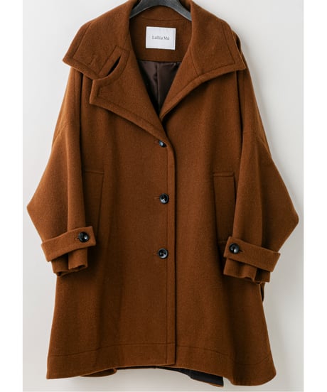 【Lallia Mu 25AW】2514141 スタンドカラーフレアコート