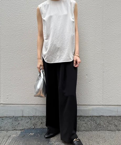 【cafune】525906 mat stretch georgette tuck blouse