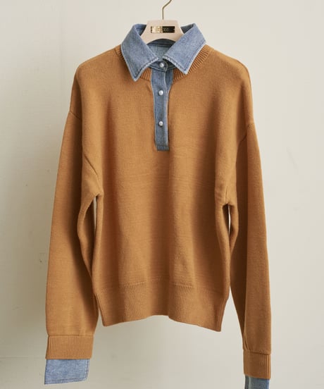 【ruxe 26AW】2634422 デニム切り替えドッキングニット