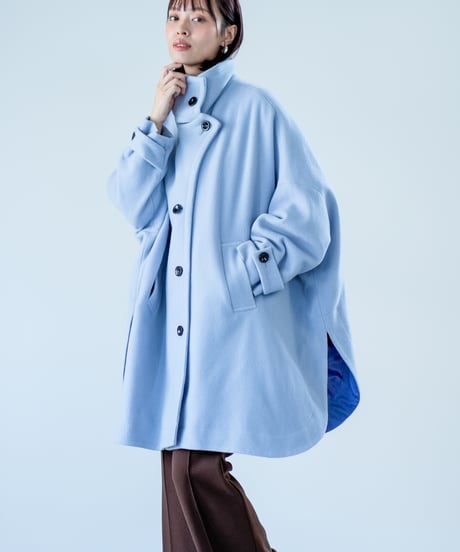 【Lallia Mu 26AW】2614180 スタンドカラーフレアコート