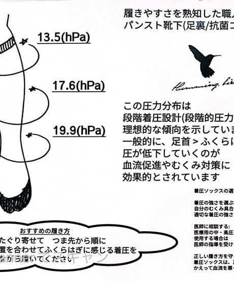 【humming bird】HB-YS.693861 コットン底パイルのストッキング靴下