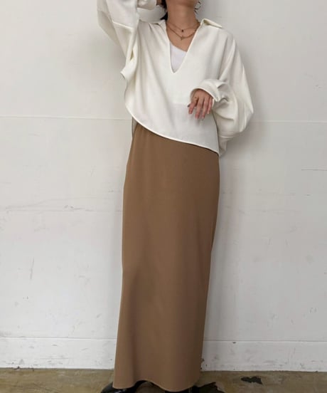 【cafune】535961/615961 stretch georgette skipper pullover
