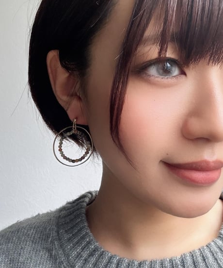 【charmaer 26AW】  256707ナチュラルストーンサークルピアス