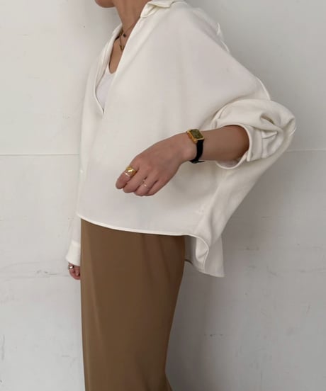 【cafune】535961/615961 stretch georgette skipper pullover