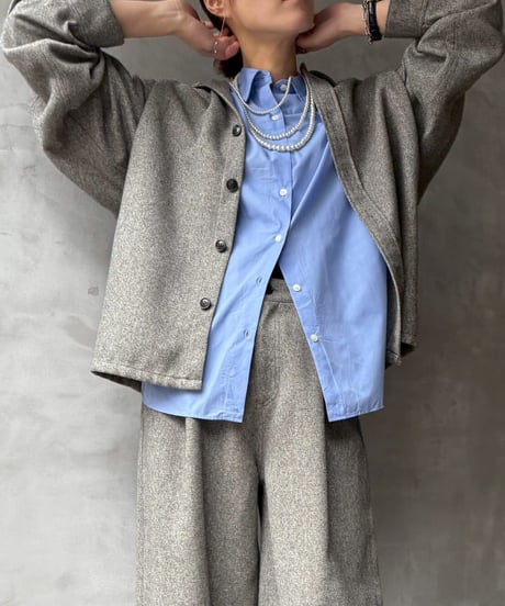 【cafune】545903 TWEEDY polyester back tuck shirt