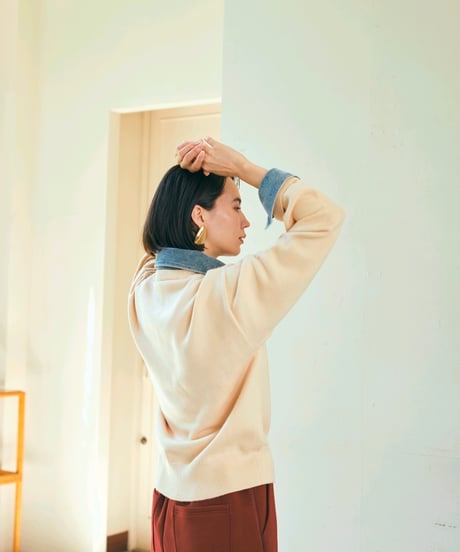 【ruxe 26AW】2634422 デニム切り替えドッキングニット