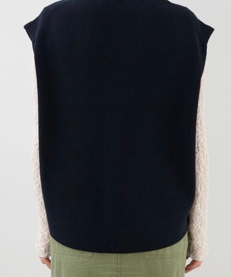 【MICA&DEAL】0125308248 ジップアップ畦ニットベスト