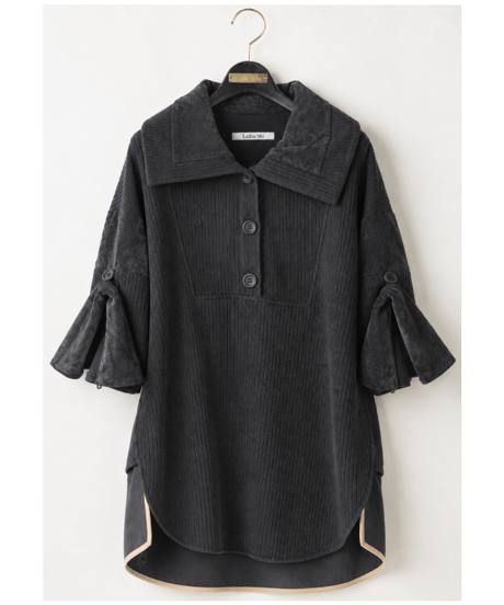 【Lallia Mu 26AW】2614512 クォーターリブジャージープルオーバー