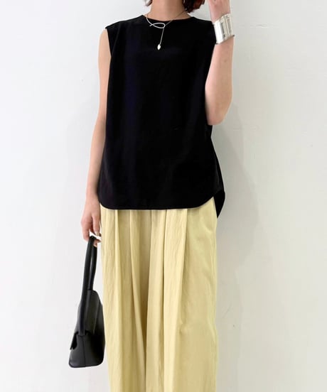 【cafune】525906 mat stretch georgette tuck blouse