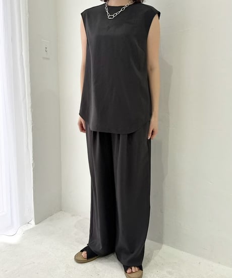 【cafune】525906 mat stretch georgette tuck blouse