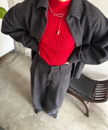 【cafune】545903 TWEEDY polyester back tuck shirt