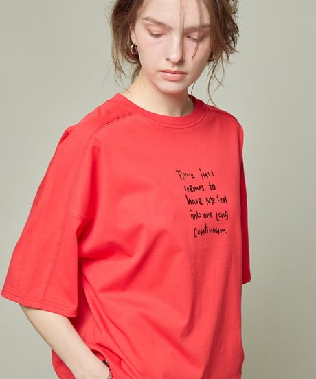 全国送料185円【SUGARROSE】269333 箔プリント切り替えTシャツ
