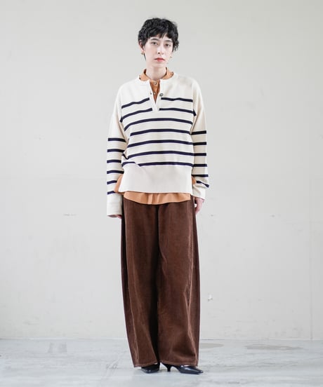 29【Lallia Mu 26AW】 2613413 ボーダープルオーバーニット