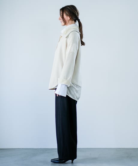 【Lallia Mu 26AW】2614512 クォーターリブジャージープルオーバー