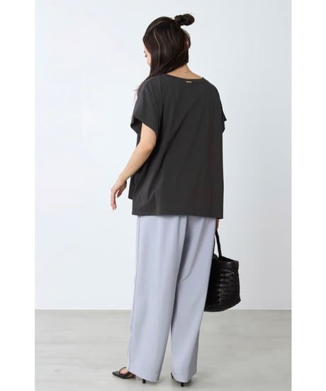 【MICA&DEAL】 0126209182 ラメロゴプリントターンバックスリーブT-shirt