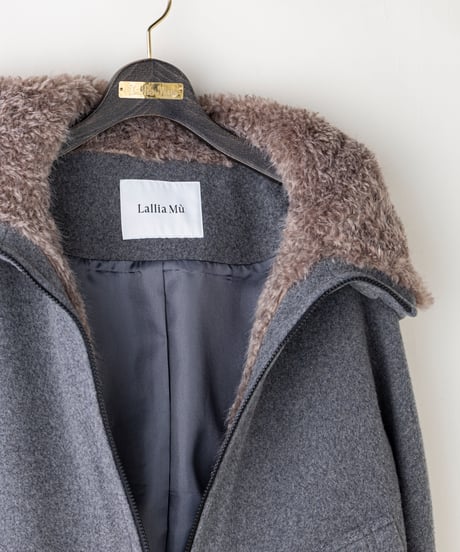 【Lallia Mu 26AW】2614213 ファーフードショートコート