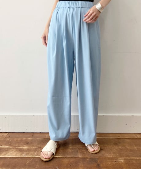 【sirodelabonte】R513313  tuck wide pants stretch shiny denim