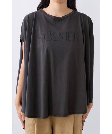 【MICA&DEAL】 0126209135 接触冷感-"SOLMER"ロゴフレアスリーブT-shirt